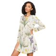 thumbnail image 3 of FORMRS Womens Long Sleeve Nightgowns Crew Neck Sleep Shirt Soft Pajamas Sizes S-3XL, Floral Rabbit, 3 of 8