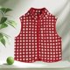 thumbnail image 4 of Women's Plaid Polar Fleece Vest Sleeveless Cardigan Turtleneck Zipper, 4 of 5