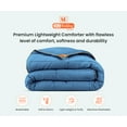 thumbnail image 3 of Queen Comforter Solid Mediterranean Blue 300 GSM Plush Siliconized Microfiber Fill Duvet Insert With 1000 Thread Count Egyptian Cotton Shell Fluffy Soft with Premium Piping & Matching Pillowcases, 3 of 8