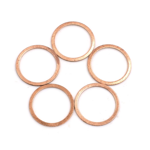 5 piezas de arandelas de cobre de 25 mm de diámetro interior, juntas planas de sellado