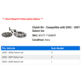 thumbnail image 2 of Clutch Kit - Compatible with 2003 - 2007 Saturn Ion 2004 2005 2006, 2 of 2