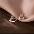 thumbnail image 4 of Solid 925 Sterling Silver Love Heart Clip On Earrings Ear Cuffs for Women Teens Heart Wrap Earrings No Piercing, 4 of 14