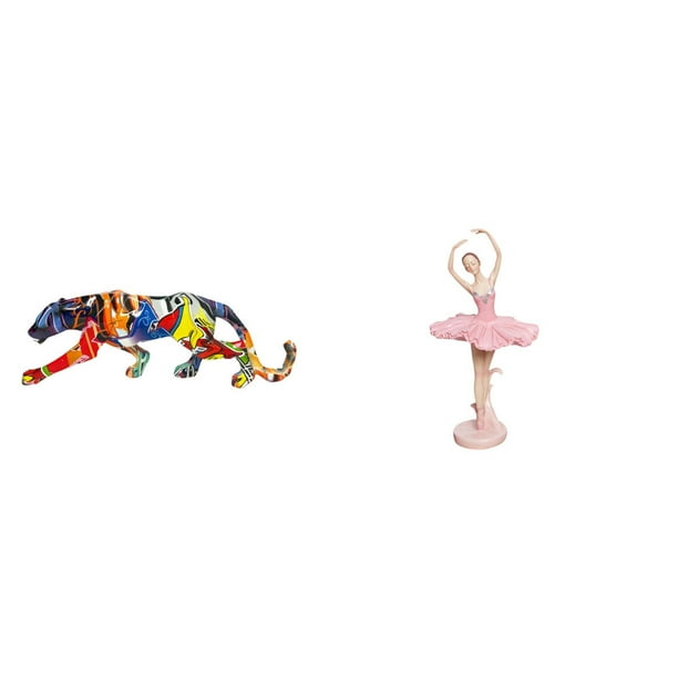 Figura Decorativa De Una Elegante Bailarina Leopardo, Ideal Para Decorar Estanterías, Interiores O Como Regalo De Cumpleaños. Un Detalle Original Perfecto Para El Escritorio De La Oficina O