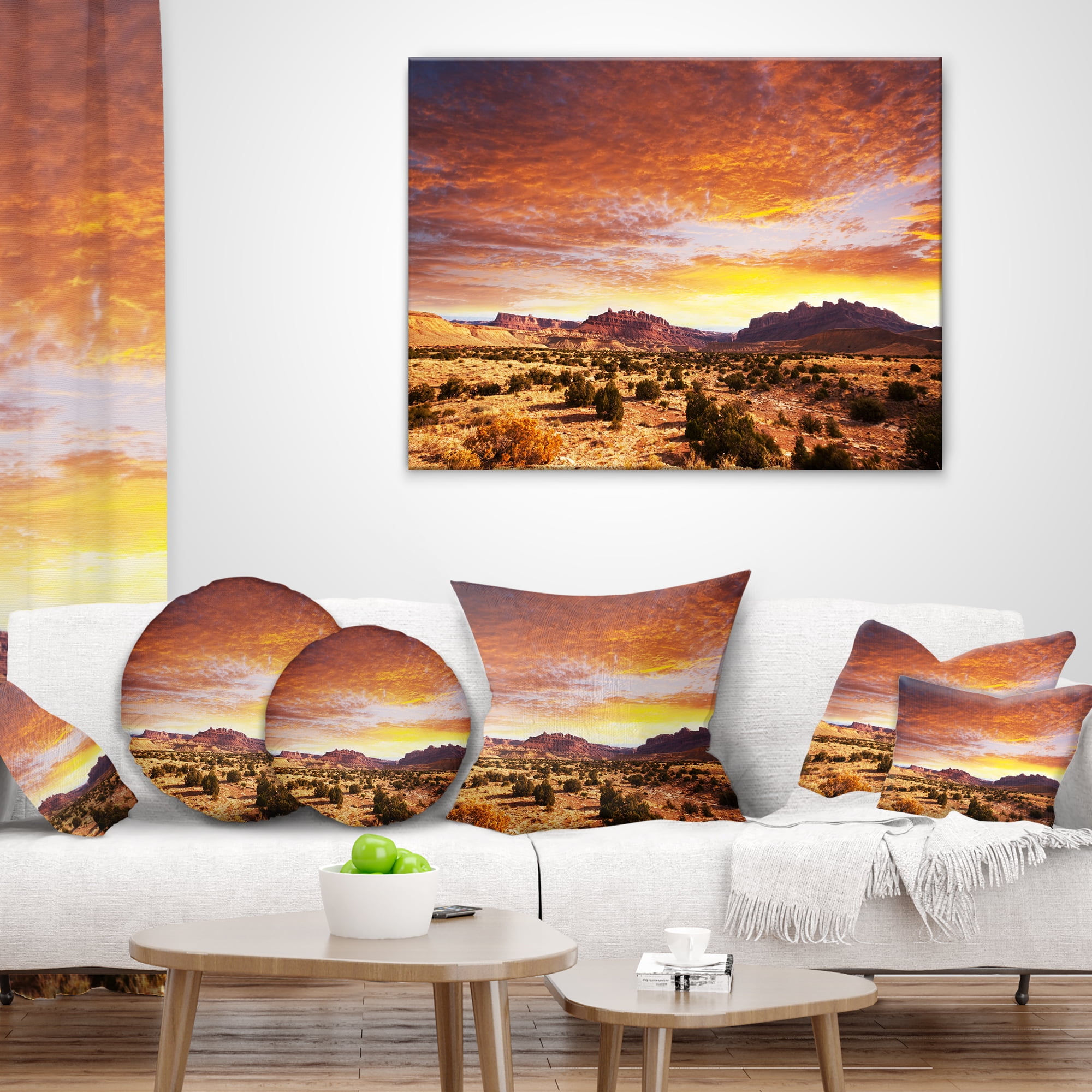 Designart 12" x 20" Brown Polyester Throw Pillow