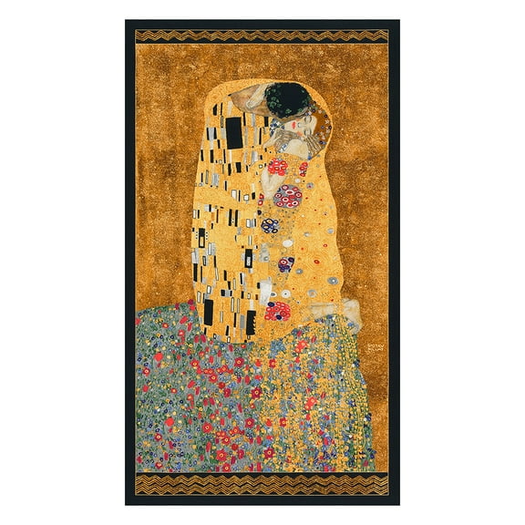 Gustav Klimt The Kiss 24 Inch Fabric Panel (SRKM-17178-133-gold)