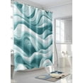 thumbnail image 3 of Abstract Shower Curtain Set ，Waterproof Fabric Shower Curtains Teal Green Ocean Waves Texture Modern Shower Curtains for Bathroom,Bathroom Decor 36"x72", 3 of 6