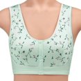 thumbnail image 1 of AMERTEER Wome No Steel Ring Front Button Vest Style Floral Print Bra, 1 of 4