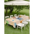 thumbnail image 3 of Outdoor Tablecloth with Umbrella Hole and Zipper, Spring Easter Rectangle Table Cloth 60x84 Inch Waterproof Tablecloth, Bunny Colorful Eggs Floral Beige Picnic Table Cover for Patio Camping, 3 of 7