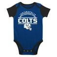 thumbnail image 2 of Newborn & Infant Royal/Black Indianapolis Colts Home Field Advantage Three-Piece Bodysuit, Bib & Booties Set, 2 of 5