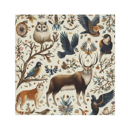 

Napkin Satin Napkin 20*20Inchx4 Kitchen Towel Dinner Plate Towel Decorative Towel Napkin Tea Towel Suitable For Kitchen Table Black Bird Flock