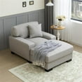 Gray Linen Modern Oversized Comfort Sleeper Sofa with Pillow and Soild