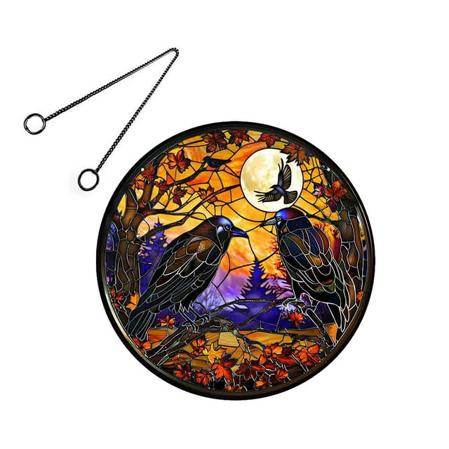 Birdeem Acrylic Hanging Sign Hallowen Luminous Skull Hanging Sign Decoration