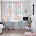 thumbnail image 5 of Red Blue Coral Coastal Kitchen Curtains 63 Inch Length, Summer Beach Seaside Nautical Grommet Top Bedroom Living Room Curtains, Light Filtering Cafe Curtain Drapes 2 Panels Set 104''x63'', 5 of 9
