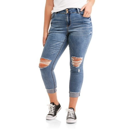 Junior Plus Med Wash Fray Cuff W/ Knee Destroy