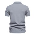 thumbnail image 3 of Polo de punto acanalado de calidad de marca para hombre, Polo transpirable y fresco con textura con cremallera, manga corta, novedad de verano de 2024, 3 of 5