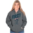 thumbnail image 3 of First on the Moon USA Flag Astronaut Zip Up Hoodie Men's Women's Brisco Brands 4X, 3 of 6