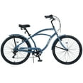 thumbnail image 6 of 26" Bike for Mens Adults Cruiser Bike Shimano 7 Speed Steel Frame City Commuter Bicycle with Dual Brakes, Blue, 6 of 7