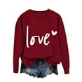 thumbnail image 2 of Itsame Valentine's Sweatshirt Womens Long Sleeve T-Shirts Loose Crew Neck Tops Wine Size S, 2 of 5
