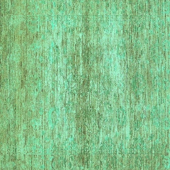 Ahgly Company Machine Washable Indoor Square Abstract Turquoise Blue Modern Area Rugs, 5' Square