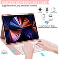 thumbnail image 3 of Vinci Keyboard Case for iPad Air 13-inch (M2) 2024 and iPad Pro 12.9 inch (6th/5th/4th/3rd Gen), 7 Colors Backlight Magnetic Detachable Wireless Keyboard Cover with Pencil Holder (Pink), 3 of 10