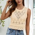 thumbnail image 4 of Aezemi Women Hollow out Tank Tops, Beach Crochet Cover Pullover Shirts, Eyelet Summer Sleeveless Fashion Undershirts, 4 of 6