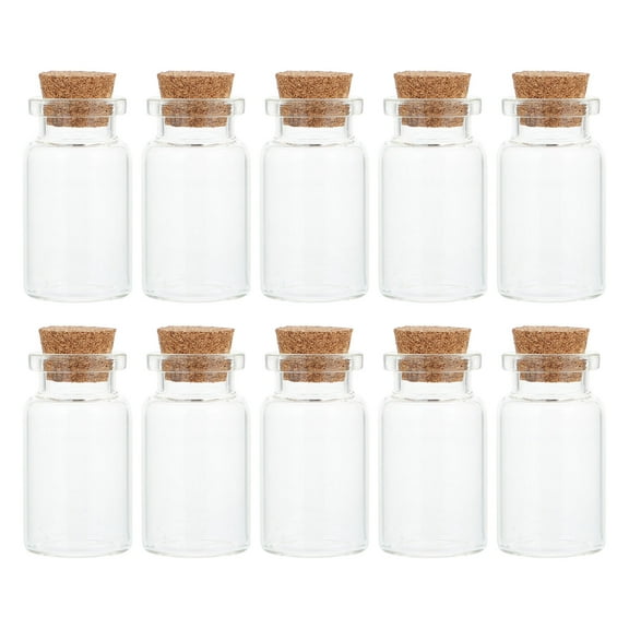 Hemoton  30 Pcs Jars with Wood Cork Stoppers Tops Glass Bottles Clear Griddle