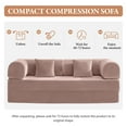 thumbnail image 6 of COOLHUT 78.7" W Combination Sofa, High Rebound Density Foam Sofa Couch, Two Forms Floor Couch Three Seats Sofa Bed for Living Room, Bedroom, Pink, 6 of 14