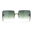 thumbnail image 2 of Womens Glitter Luxe Rimless Chic Butterfly Designer Sunglasses White Green, 2 of 4