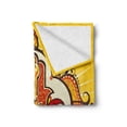 thumbnail image 2 of Hamsa Soft Flannel Fleece Throw Blanket, Sun Inspired Design Aura Energy Yoga Mantra Theme with Ornaments, Cozy Plush for Indoor and Outdoor Use, 50" x 60", Yellow Orange Brown, by Ambesonne, 2 of 6