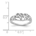 thumbnail image 2 of Solid 14k White Gold Diamond heart Ring Band Size 7.5 (.04 cttw.), 2 of 3