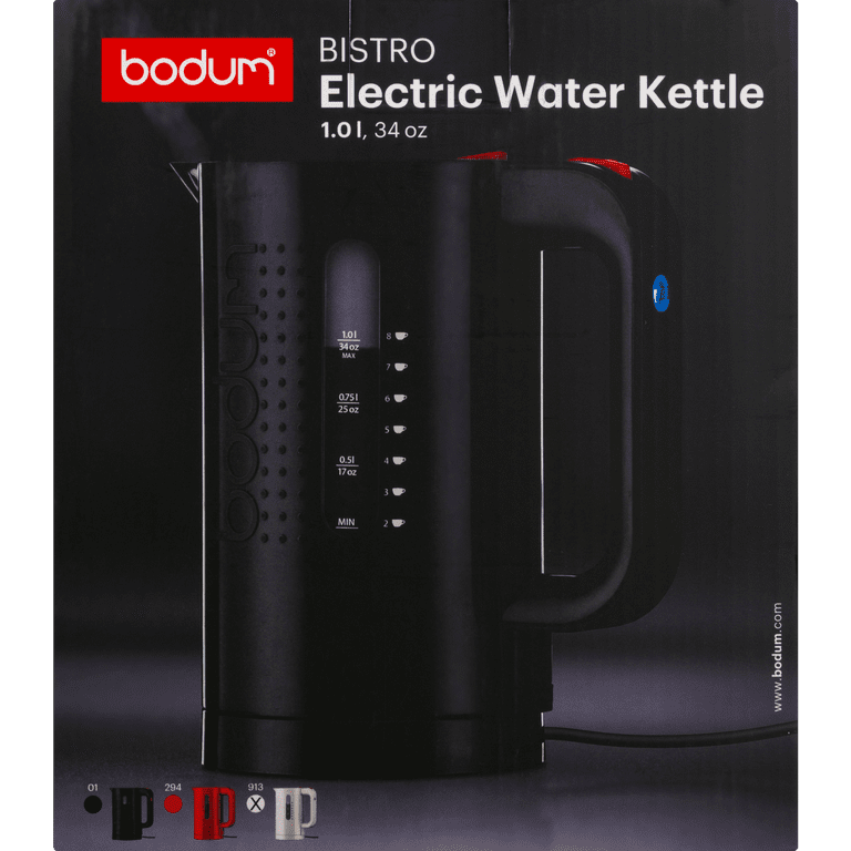 Bodum Bistro Electric Water Kettle, 34 oz, Black