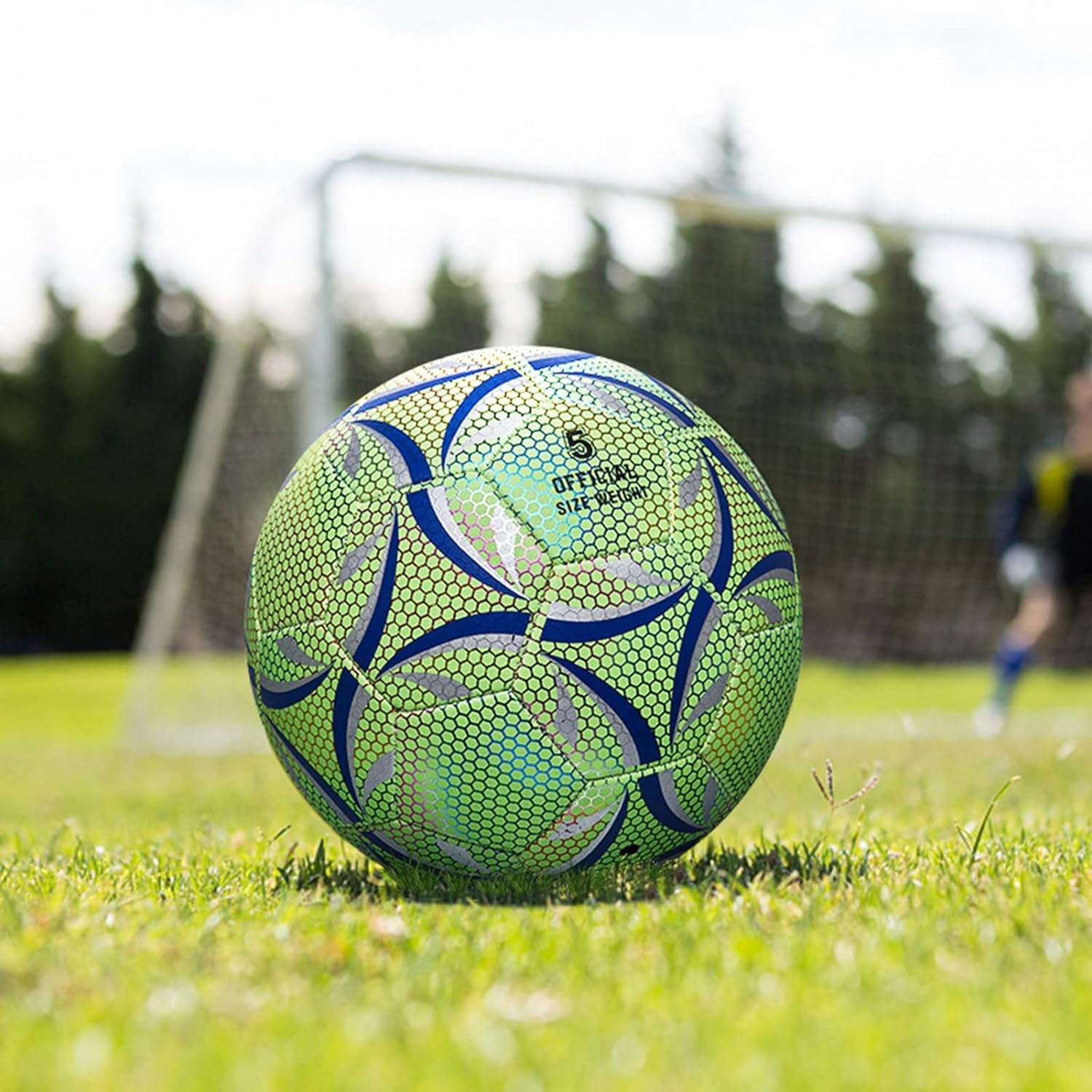 Soccer Ball, Glow in The Dark Soccer Ball Size 3/4 / 5 with Pump, Glowing Luminious Soccer Balls Gifts for Boys, Girls, Men, Women Indoor-Outdoor Soccer Training