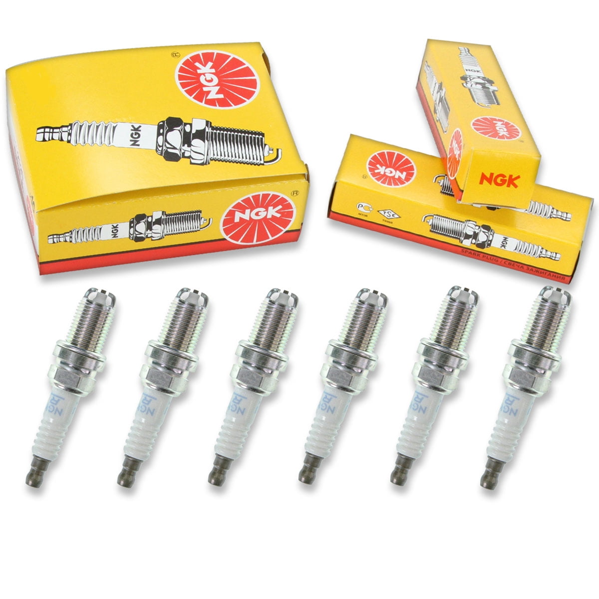 6 pc NGK 5881 Standard Spark Plugs for 3197 3249 3263 94702-00404 94709-00404 K22TM11 K22TMR11 K22TNR-S Ignition Wire Secondary