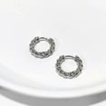 thumbnail image 7 of GHSOHS Earring Backs Minimalist Silver Hoop Earrings for Women Men Fashionable Exquisite Zircon Small Ball Earrings Twisted Circle Ea rrings Jewelry Gift Sterling Silver Earrings Fashion Earings, 7 of 7