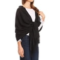 thumbnail image 4 of Sakkas Iris Warm Super Soft Pashmina Shawl / Scarf with Fringes - Black - One Size Regular, 4 of 5