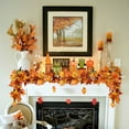 thumbnail image 4 of Zukuco Artificial Fall Maple Leaf Garland, Autumn Hanging Leaves Vines Garland for Indoor Outdoor Wedding Thanksgiving Christmas Fireplace Dinner Party Decor, 4 of 7