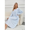 thumbnail image 5 of RH Nightgown Women's Long Sleeve Sleepwear Full Length Nightshirt Cotton Sleep Gowns RHW4058-D-M, 5 of 5