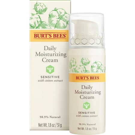 Burt's Bees Daily Moisturizing Cream with Cotton Extract - (Best Moisturiser For Red Sensitive Skin)