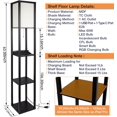 thumbnail image 3 of 3-in-1 Shelf Floor Lamp with 1 USB&Type C&1 AC Outlet, 3-Tiered LED Shelf Lamp, Shelf & Storage Floor Lamp Combination Modern Standing Light, 3 of 8