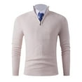 thumbnail image 2 of BXINGOHAI Men's Quarter Zip Pullover Long Sleeve Golf Shirts for Men Thermal 1/4 Half Zip Sweatshirts Beige 2XL, 2 of 7