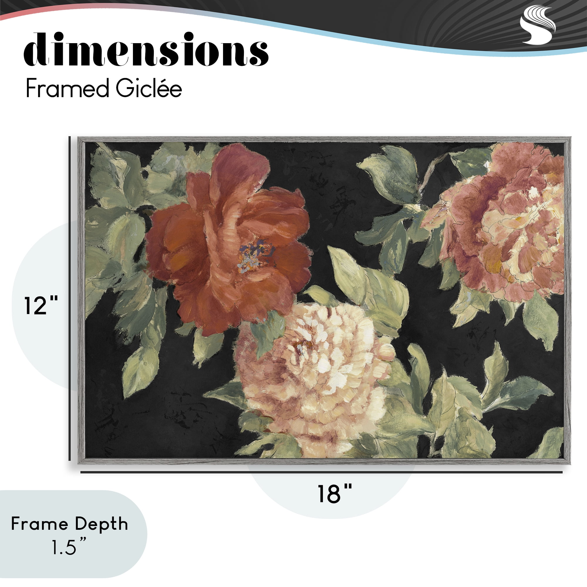 Stupell Industries Beauty of the Red Blossom Gray Framed Giclee Art, design by Lanie Loreth