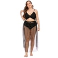 thumbnail image 4 of Traje de baño dividido de encaje sólido para mujer Bikini Ropa de playa Traje de baño Traje de tres piezas Fridja  nalpqowj22129, 4 of 9
