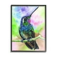 thumbnail image 2 of Stupell Industries Vibrant Hummingbird Perched Soft Tie-Dye Animals & Insects Painting Gray Framed Art Print Wall Art, 11 x 14, 2 of 5