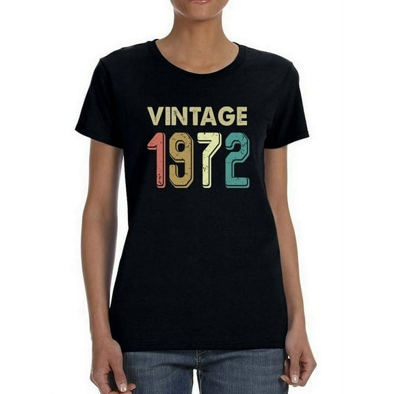 Vintage 1972 Faded Colored Women T-Shirt, Female x-Large