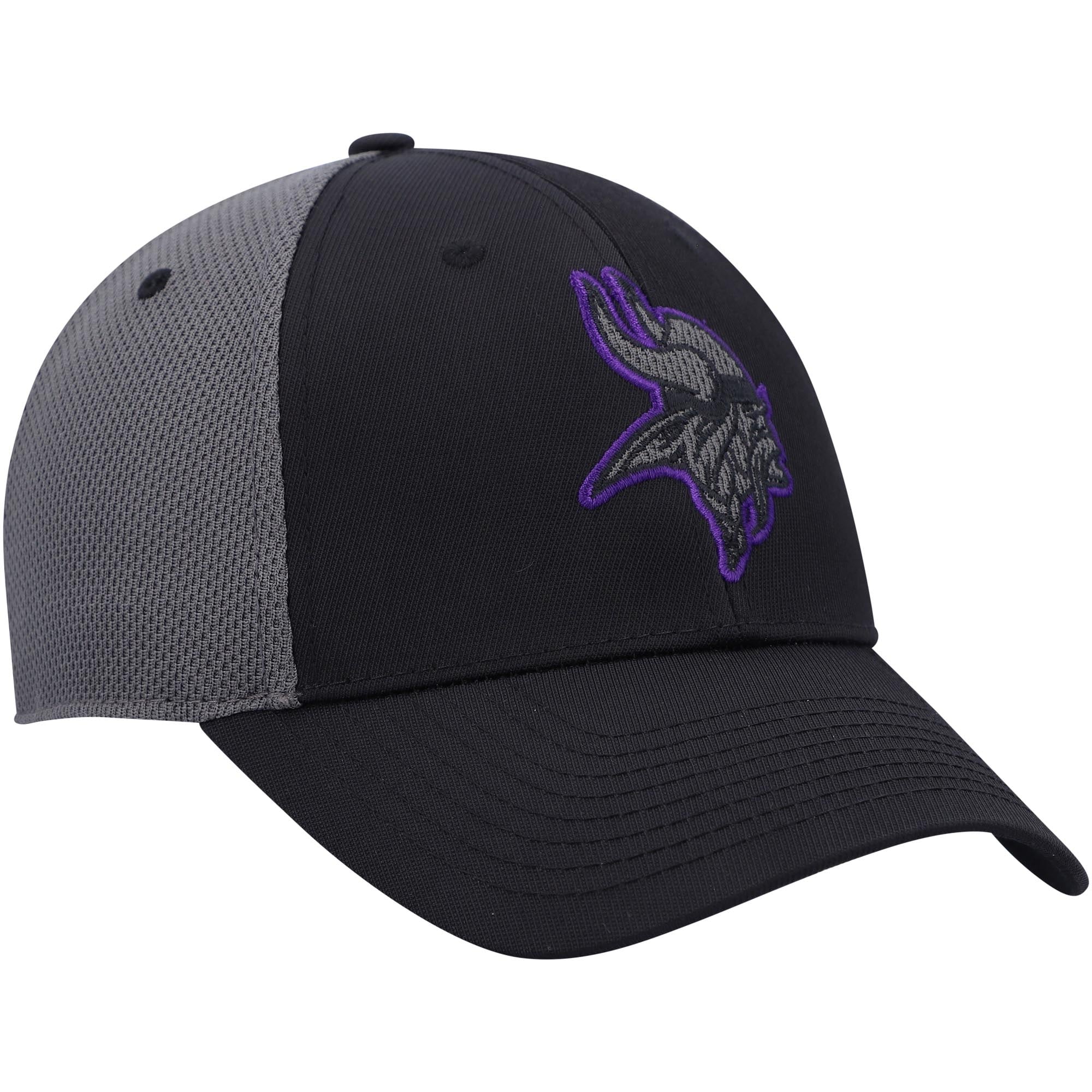 Men's Black Minnesota Vikings Blackball Mesh Adjustable Hat - OSFA 