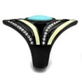thumbnail image 4 of TK2099 - IP Black(Ion Plating) Stainless Steel Ring with Synthetic Turquoise in Sea Blue Size 5, 4 of 4