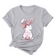 thumbnail image 2 of Camisetas de Cuello de Tripulación de Manga Corta para las Mujeres Cartas de Impresión de Pascua Camiseta de Manga Corta, Spandex de Poliéster, 2 of 5