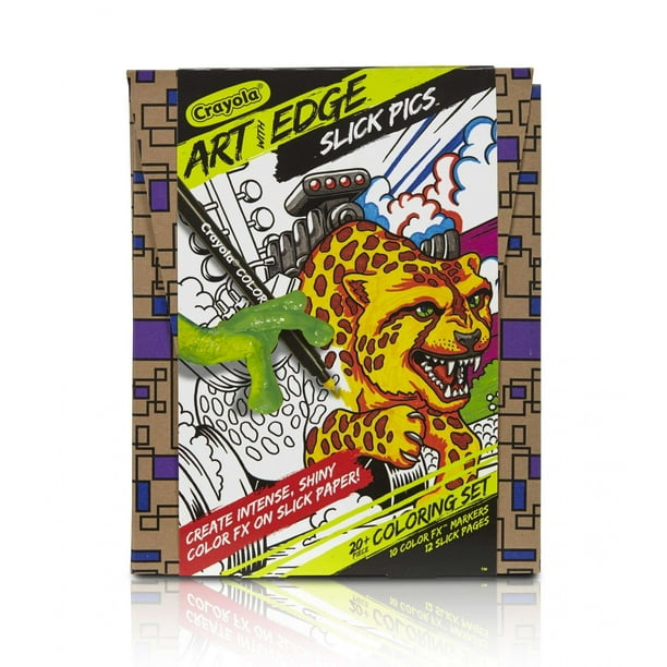 Crayola Art With Edge Slick Pics Coloring Set With Fx Markers Walmart