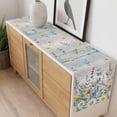 thumbnail image 4 of Floral Eucalyptus Leaves Table Runner - 90 Inch Long, Kitchen Dining Table Runner Dresser Scarves, Daisy Summer Botanical Wooden Farmhouse Decor for Coffee Tables Wedding Party Banquet, 4 of 8