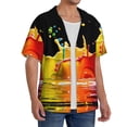 thumbnail image 2 of Gukieu Vibrant Color Splash Print Men's Short-sleeved Shirts, Button-down Pocket Shirts, T-shirts, Beach Vacation Travel Summer Clothing-Large, 2 of 5